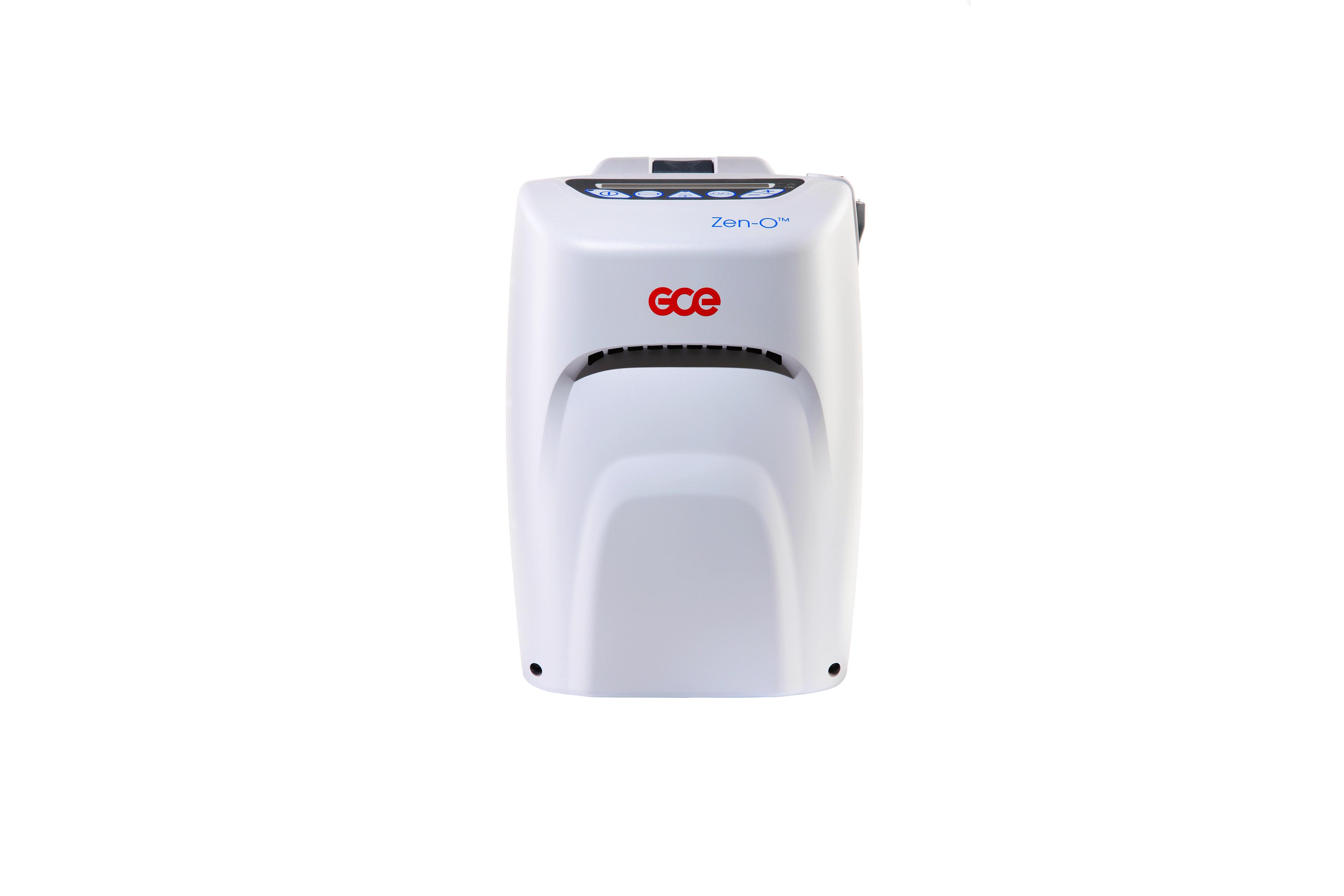 Zen-O Portable Oxygen Concentrator Photo of the Zen-O Portable Oxygen Concentrator on white background.